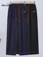 Women's Casual Stretch Cotton Pants With Elastic Waistband.