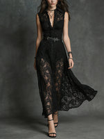 Women's Sexy Lace Shirt Dress