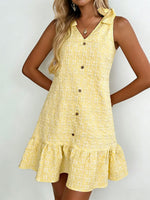 Women's V-neck Bow Strap Button Jacquard Sweet Dress