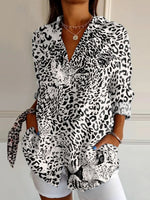 Women's Leopard Print Casual Long-sleeve Shirt