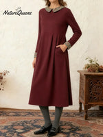 Women's Comfortable Patchwork Plaid Cotton Dress