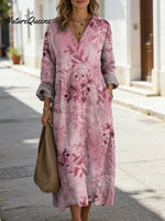 Women's Floral Art Print Casual Cotton Dress