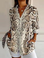 Women's Animal Textures Print Casual Long-sleeve Shirt