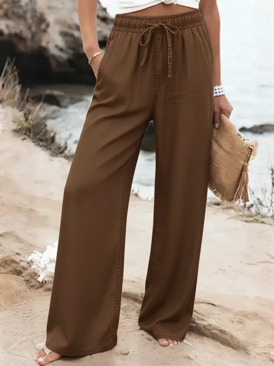 Women's Casual Tencel And Cotton Wide-leg Pants