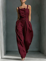 Women's Sleeveless Jumpsuit High-waisted Trousers