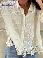 Women's Lace Embroidered Cotton Shirt