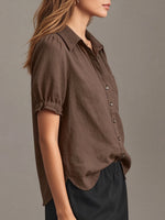 Women's Lapel Solid-color Short-sleeve Top