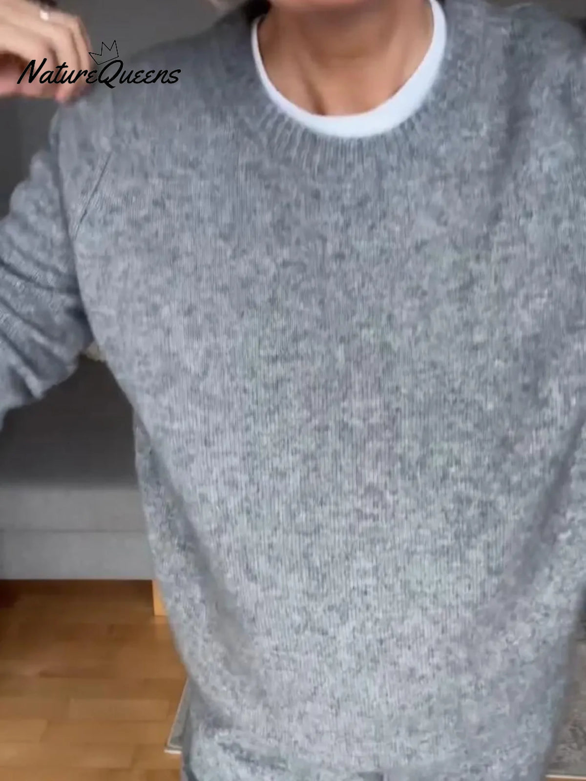 Cozy Round-neck Sweater And Wide-leg Pants Two-piece Set