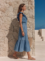 Casual Chic Ruffled Denim Dress