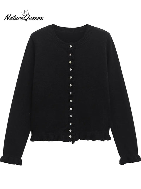 Women's Comfortable Ruffled Cardigan