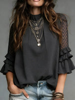Women's Cozy Minimalist Solid-color Stand Neck 100% Cotton Shirt