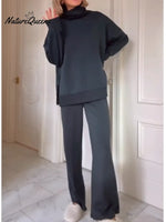 Women's Cozy Travel Cotton Sweatshirt And Pants Two-piece Set