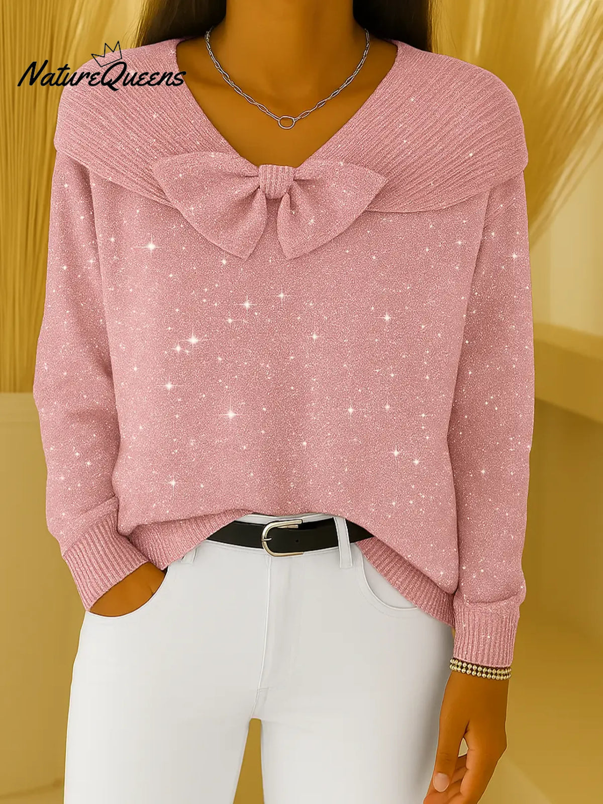 Women's Crew Neck Long Sleeve Casual Loose Knit Top