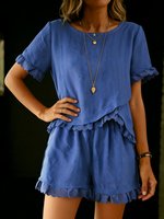 Retro Lace Loose Cotton-linen Two-piece Set