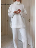 Women's Cozy Travel Cotton Sweatshirt And Pants Two-piece Set