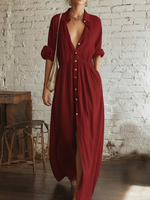 Casual Minimalist Elasticated Waist Dress