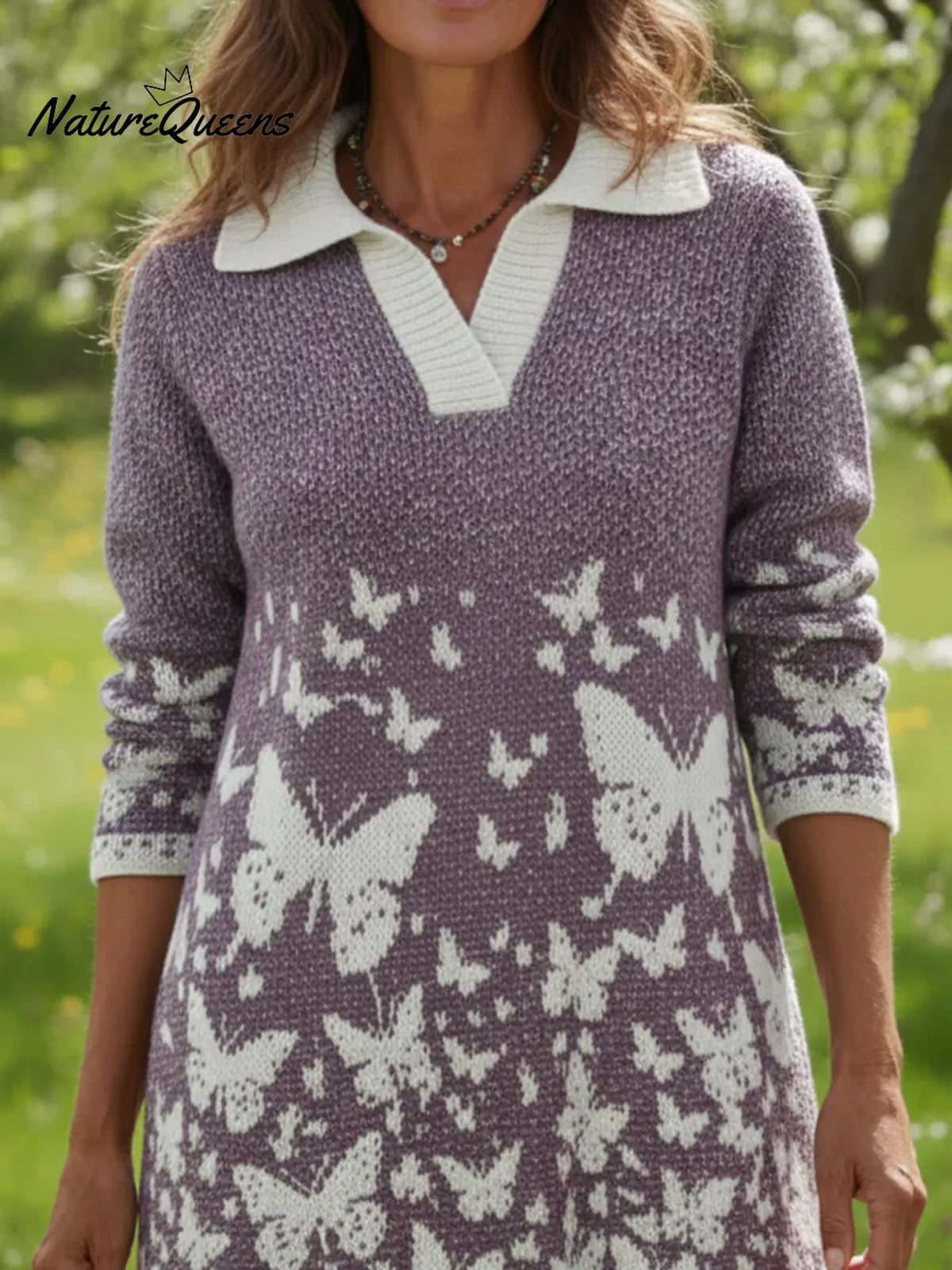 Butterfly Valley Art Print Polo Neck Pullover Sweater