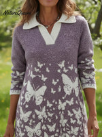 Butterfly Valley Art Print Polo Neck Pullover Sweater