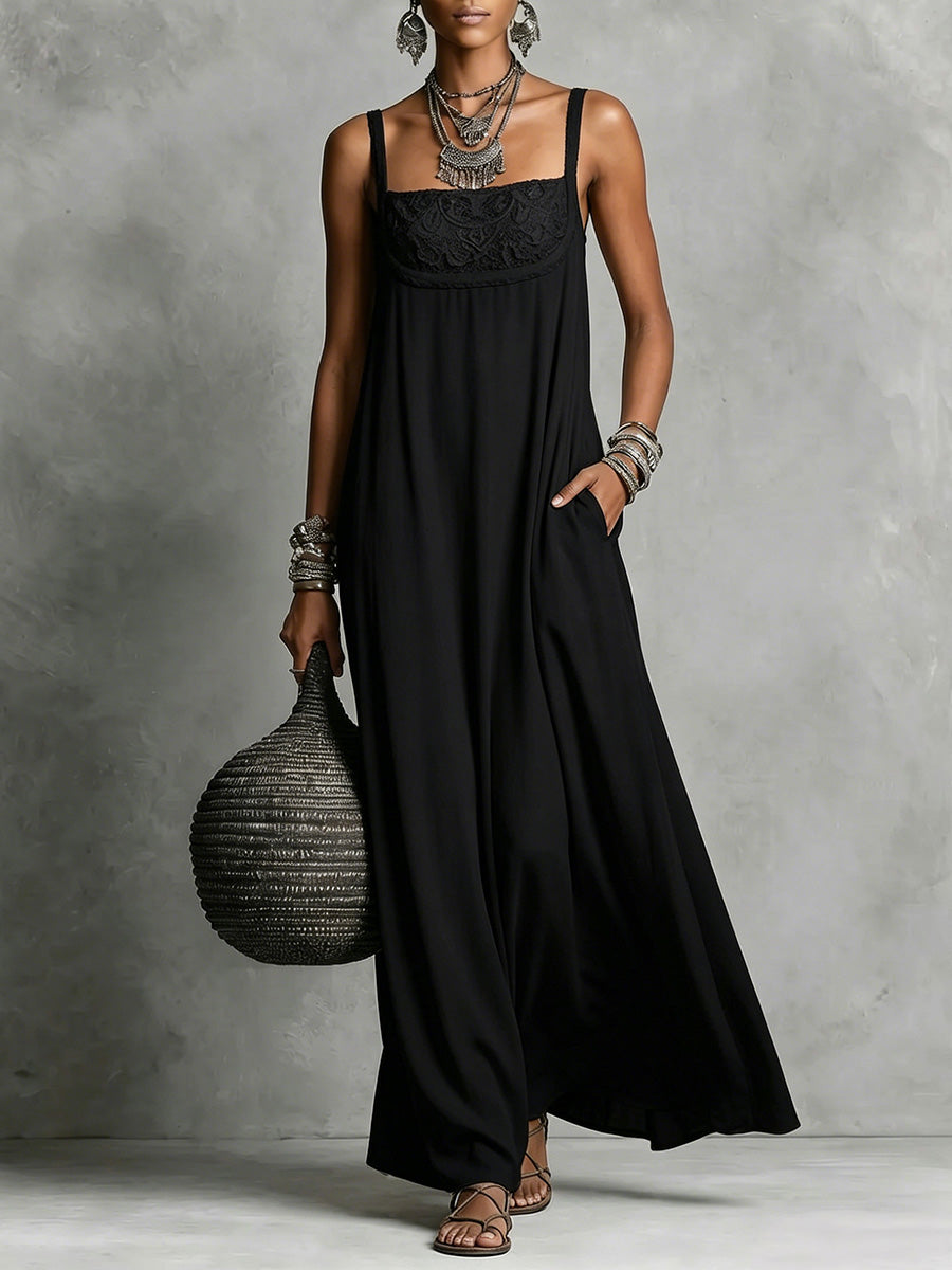 Women's Square-neck Spaghetti Strap Dress