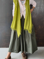 Cozy Loose-Fit Cotton-Linen Skirt