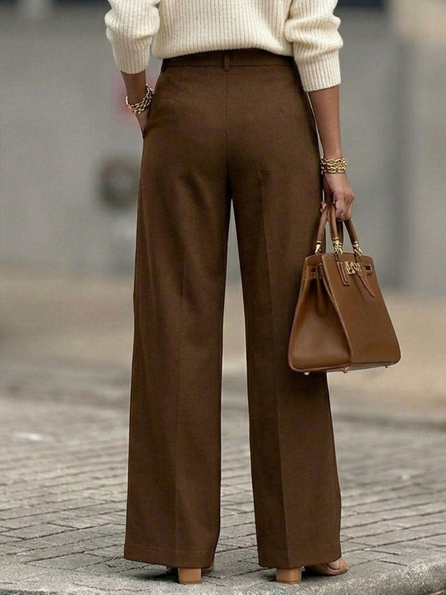 Women's High-waisted Irregular-hem Pants