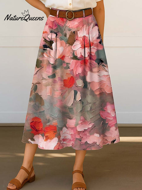 Oil painting style flower decorative pattern Skirt
