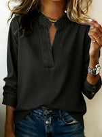 Casual Cozy V-neck 100% Cotton Denim Shirt