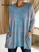 Women's Abstract Dot Pattern Art Print Casual Cotton T-shirt