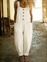 Women's Casual Denim Jumpsuit With Adjustable Buckle