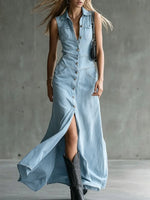 Women's Casual Sleeveless Denim Dress