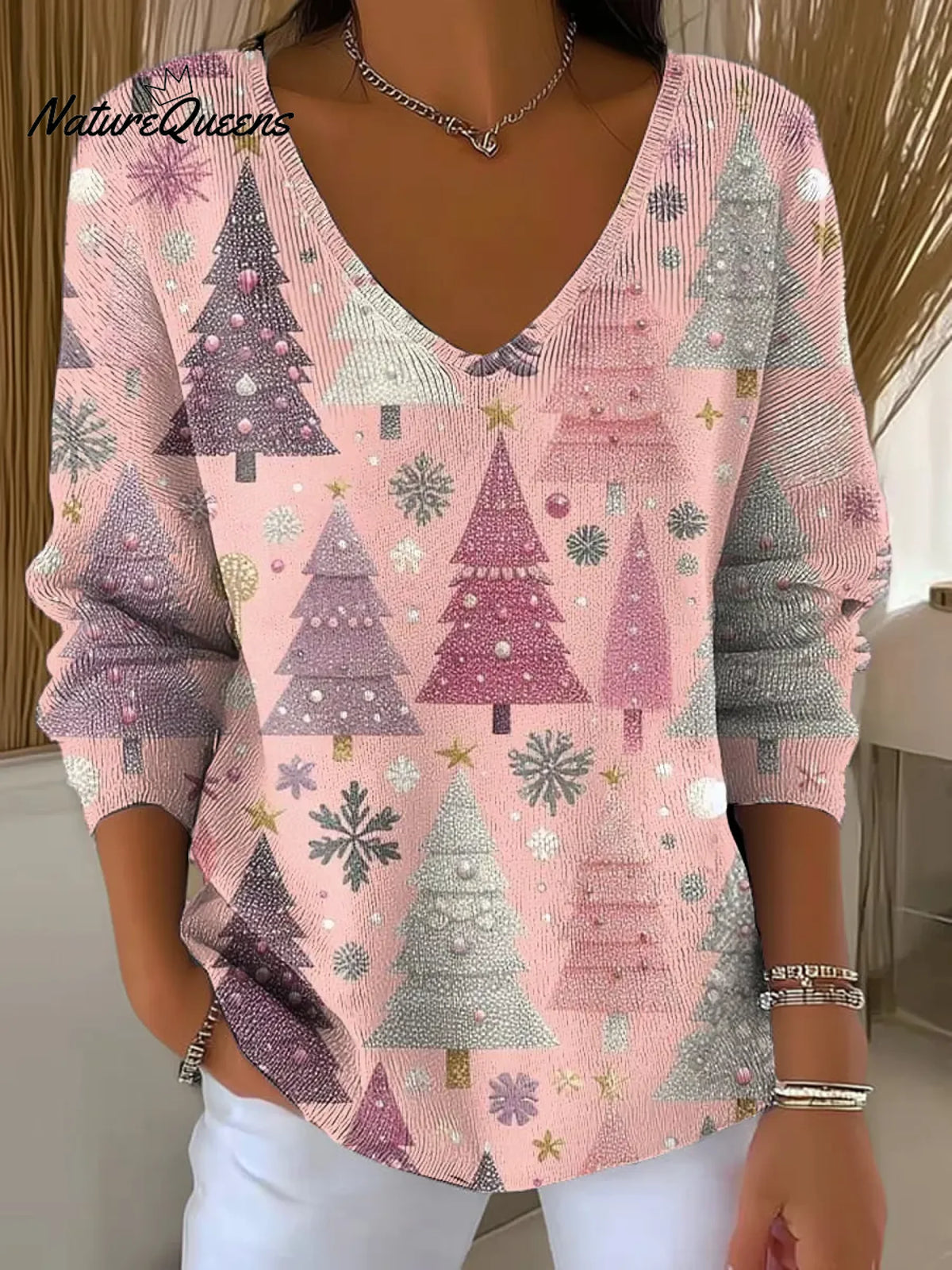 Women's Christmas Tree Casual Pullover Sweater