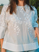 Three-dimensional Embroidered Cotton Top