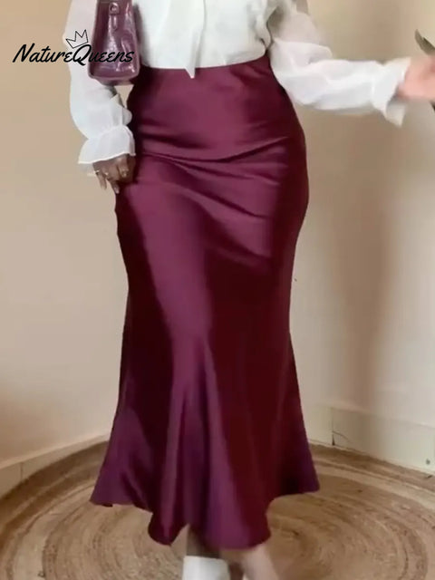 Women's Christmas Gorgeous Satin Mermaid Skirt