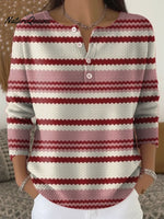 Women's Striped Pattern Art Print Casual Cardigan Sweater