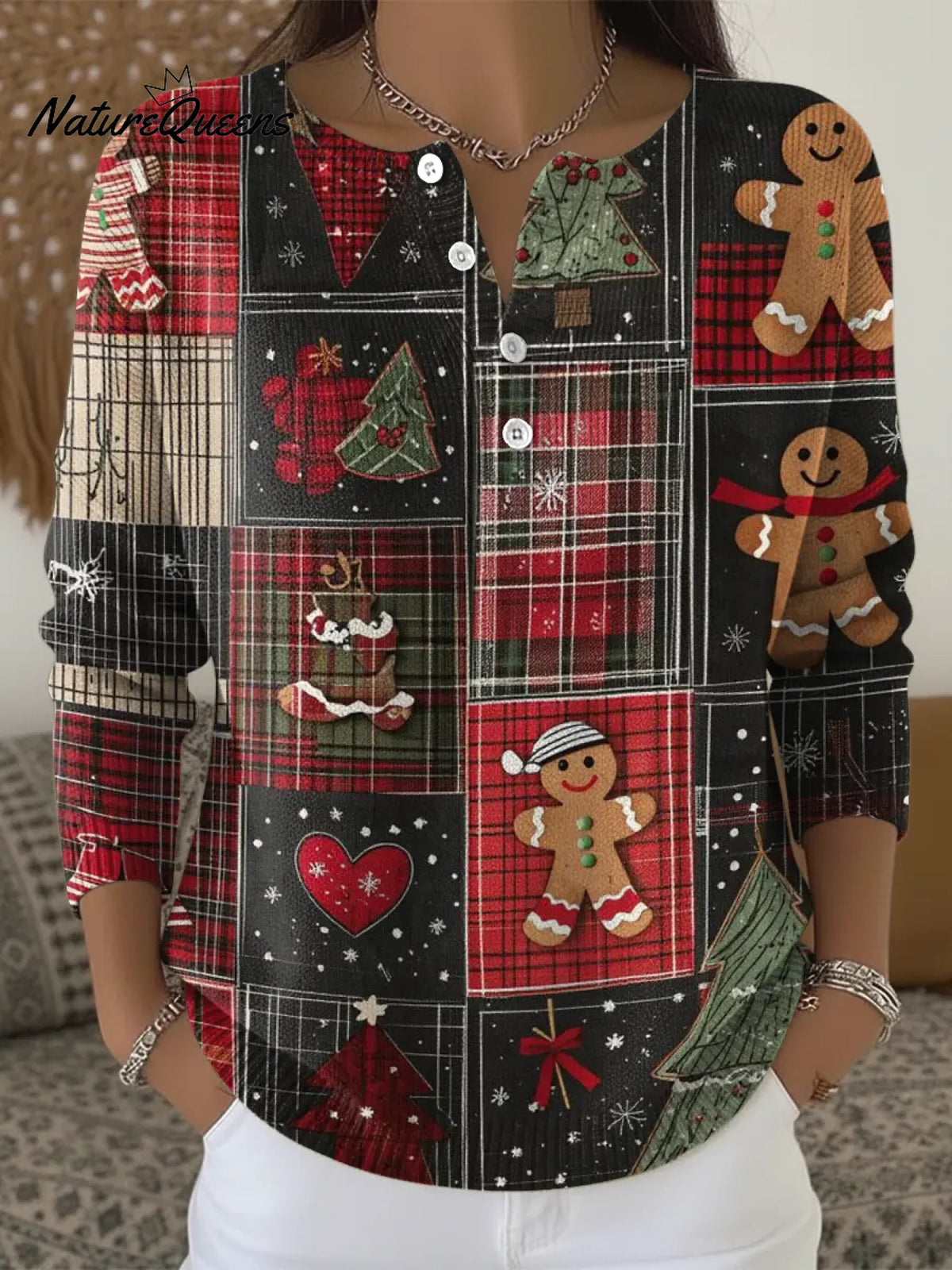 Women's Vintage Christmas Casual Printed Sweater