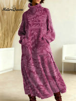 Women's Floral Pattern Art Print Casual Cotton Knitted Dress