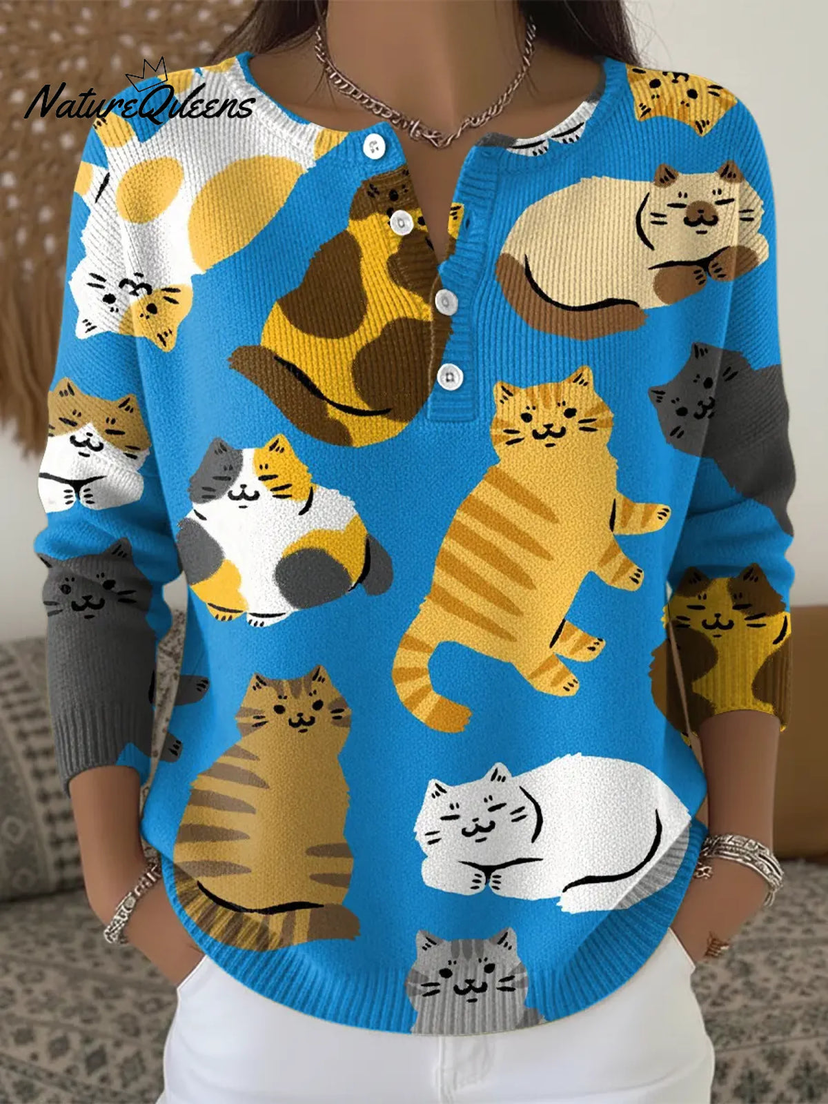 Women's Artistic Cute Cat Casual Sweater