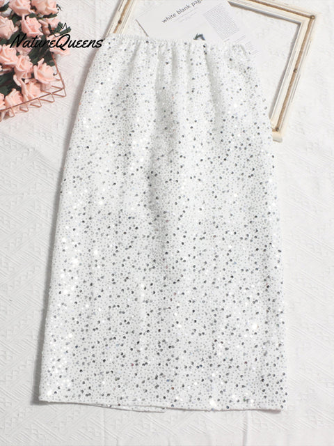 Women's Elegant Velvet Sequin Skirt