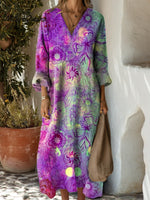 Women's Floral Art Print Casual Cotton Dress