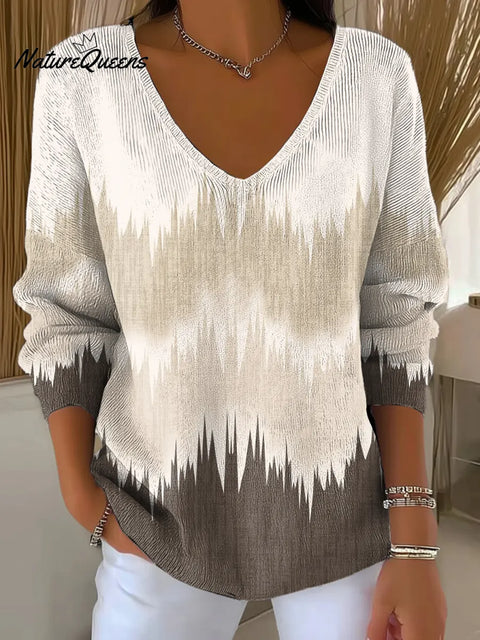 Women's Gradient Patterns Casual Pullover Sweater