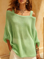 Cold Shoulder Openwork Knit Cover-up Top