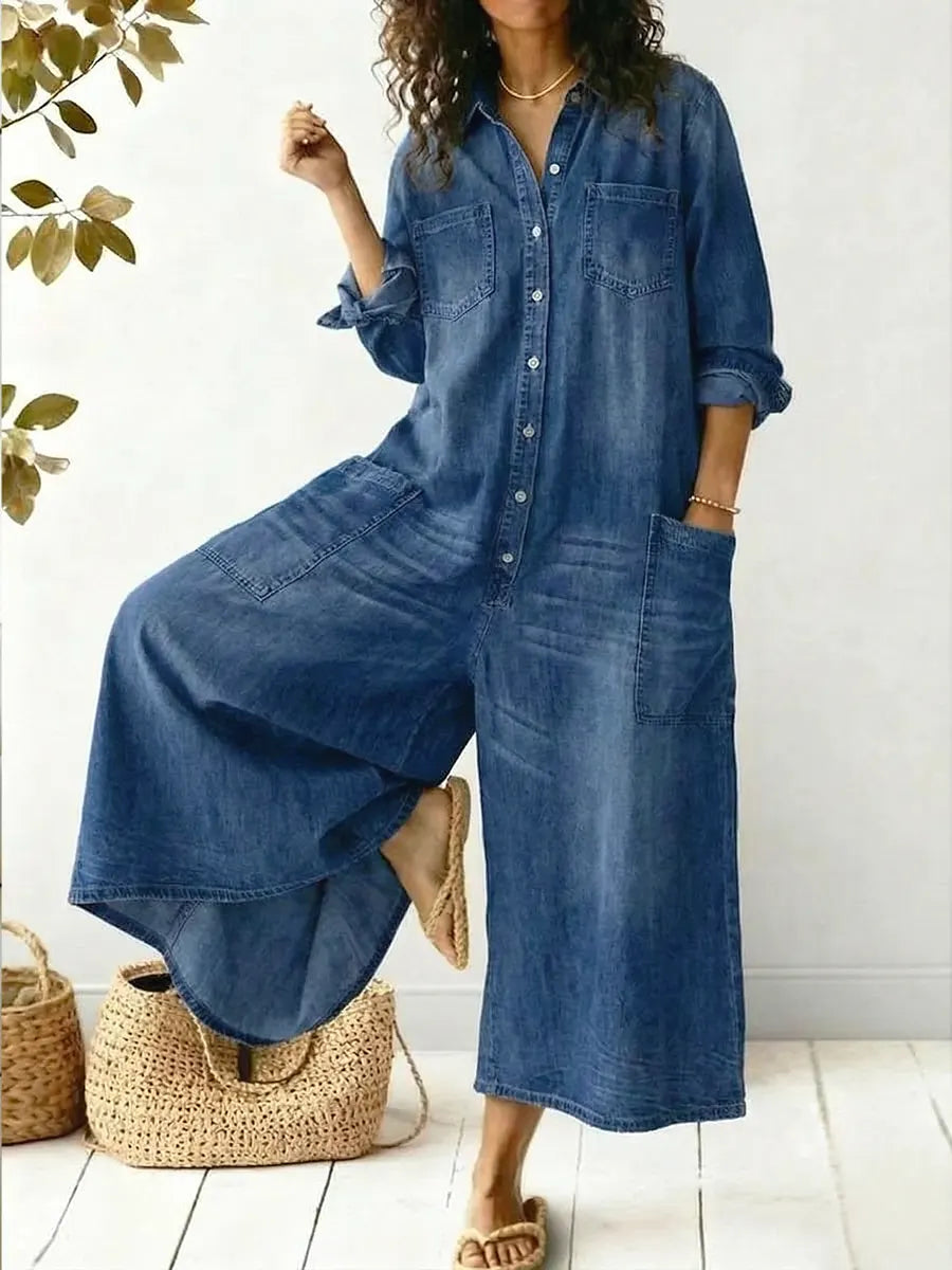 Women's Cozy And Casual Linen And Cotton Jumpsuit