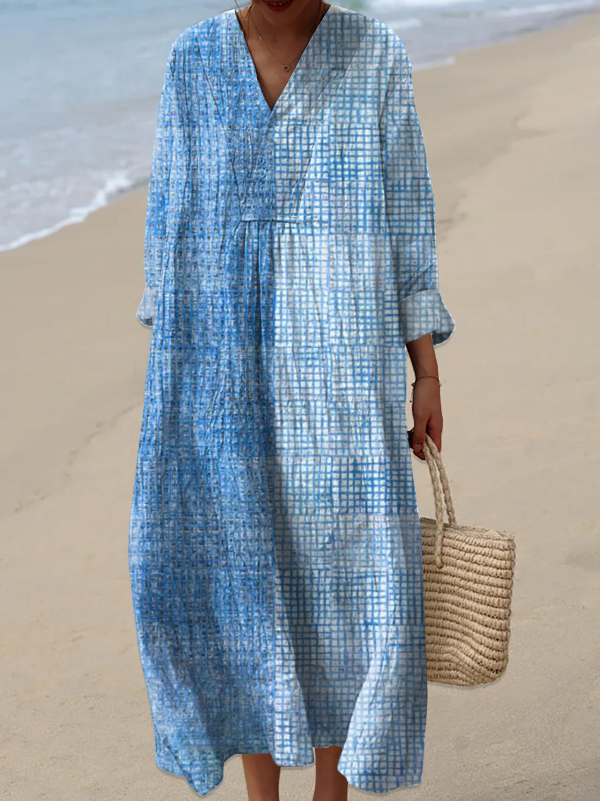 Women's Minimalist Lines Print Casual Dress