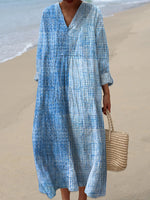 Women's Minimalist Lines Print Casual Dress