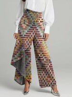 Women's Vintage Pattern Art Print Casual Cotton Denim Pants