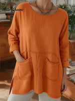 Women's Loose-fitting Casual Linen-cotton Top