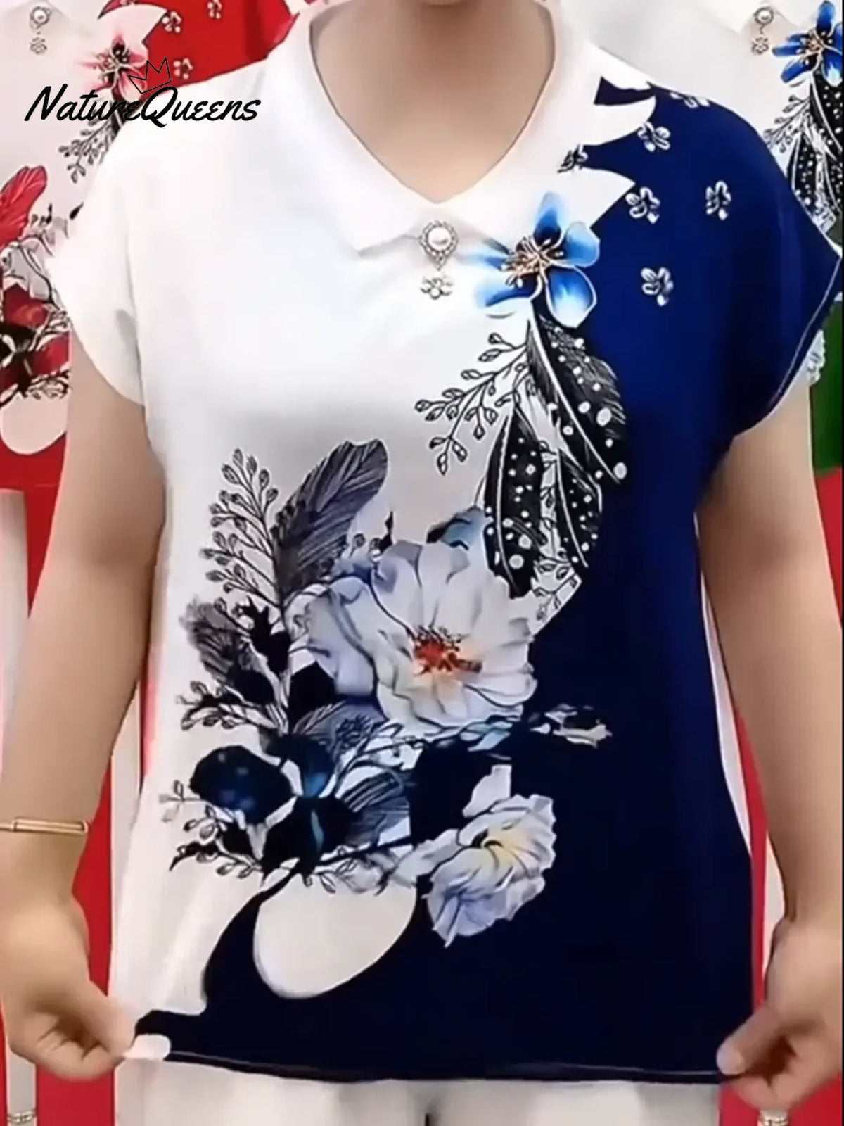 Women's Comfortable Printed Short-sleeved Top
