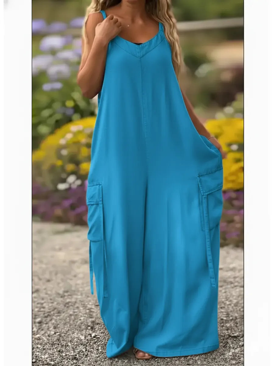 Women's Cozy And Casual Linen And Cotton Jumpsuit