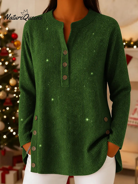 Women's Cardigan Collar Long Sleeve Casual Loose Sequined Knit Top