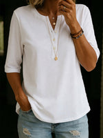 Classic Henley Collar 100% Cotton T-shirt